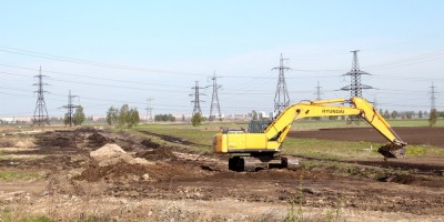 Строительство автодороги М11 возле Ям-Ижорского шоссе
