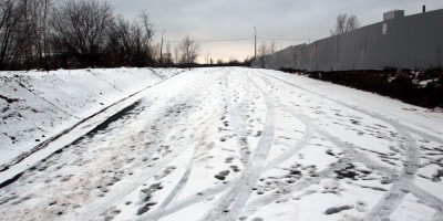 Ташкентская улица, новая дорога и снег