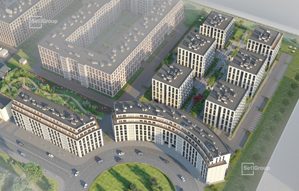 Петровская площадь, жилой комплекс, проект, вид сверху