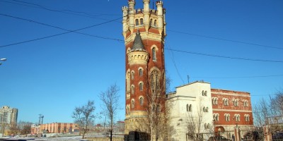 Водонапорная башня Обуховского завода на Октябрьской набережной
