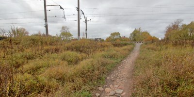 Александровская, бывший переезд на Ленинградском шоссе и улицы Редкое Кузьмино, булыжник