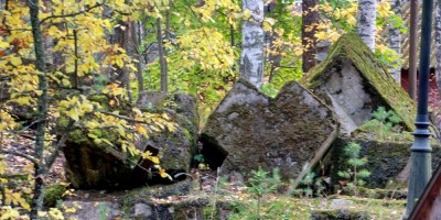 Комарово, Ленинградская улица, 3, руины школы, камни Комарово, Ленинградская улица, 3, руины школы, камни