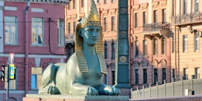 Фонтанка, Египетский мост, сфинкс на левом берегу Фонтанка, Египетский мост, сфинкс на левом берегу