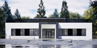 Шафировский проспект, 12, крематорий, проект реконструкции, вариант 1, административно-бытовой корпус Шафировский проспект, 12, крематорий, проект реконструкции, вариант 1, административно-бытовой корпус