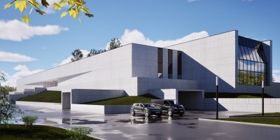 Шафировский проспект, 12, крематорий, проект реконструкции, вариант 2, вид сбоку Шафировский проспект, 12, крематорий, проект реконструкции, вариант 2, вид сбоку