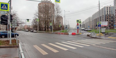 Улица Костюшка у перекрестка с 1-м Предпортовым проездом