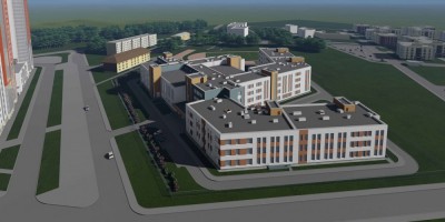 Парнас, улица Михаила Дудина, проект школы, вид сверху