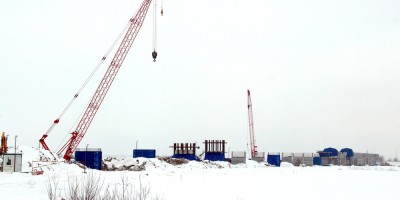 Строительство высокоскоростной железнодорожной магистрали близ Ям-Ижорского шоссе