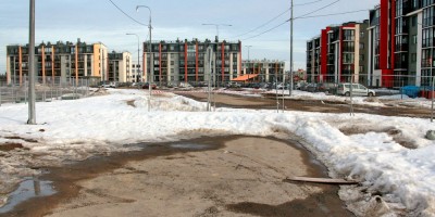 Пушкин, Пущинская улица, закрытый перекресток с Камероновской