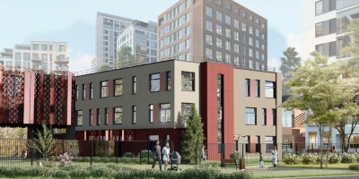 Квартал между проспектом Крузенштерна, улицей Чирикова, набережной Миклухо-Маклая и бульваром Головнина, проект школы и детского сада, фрагмент Квартал между проспектом Крузенштерна, улицей Чирикова, набережной Миклухо-Маклая и бульваром Головнина, проект школы и детского сада, фрагмент