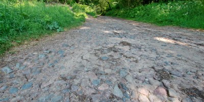 Удельный парк, булыжная дорога, спуск