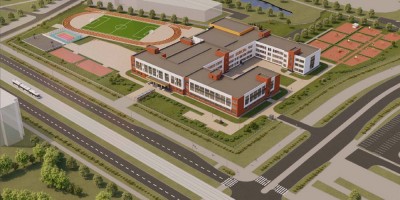 Колпино, Балканская дорога, проект школы, вид сверху Колпино, Балканская дорога, проект школы, вид сверху