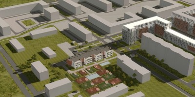 Колпино, Загородная улица, проект детского сада, вид сверху