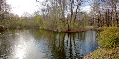 Московский парк Победы, Пейзажный пруд, солнце