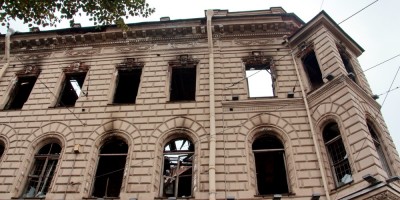 Особняк Миллера на Исаакиевской площади после пожара, фасад Особняк Миллера на Исаакиевской площади после пожара, фасад