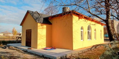 Угол Митрофаньевского шоссе и Малой Митрофаньевской улицы, строительство часовни
